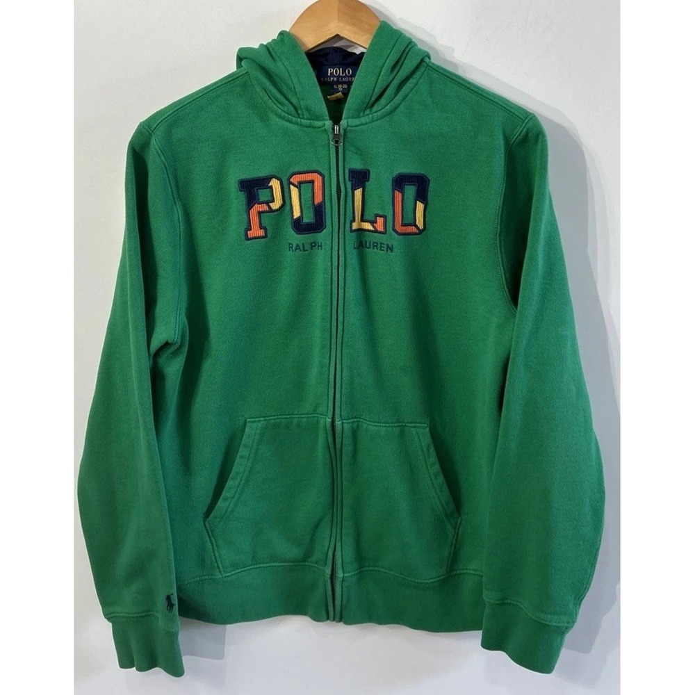Boys Polo Ralph Lauren  Spell Out Corduroy Hoodie Full Zip Sweatshirt XL 18-20